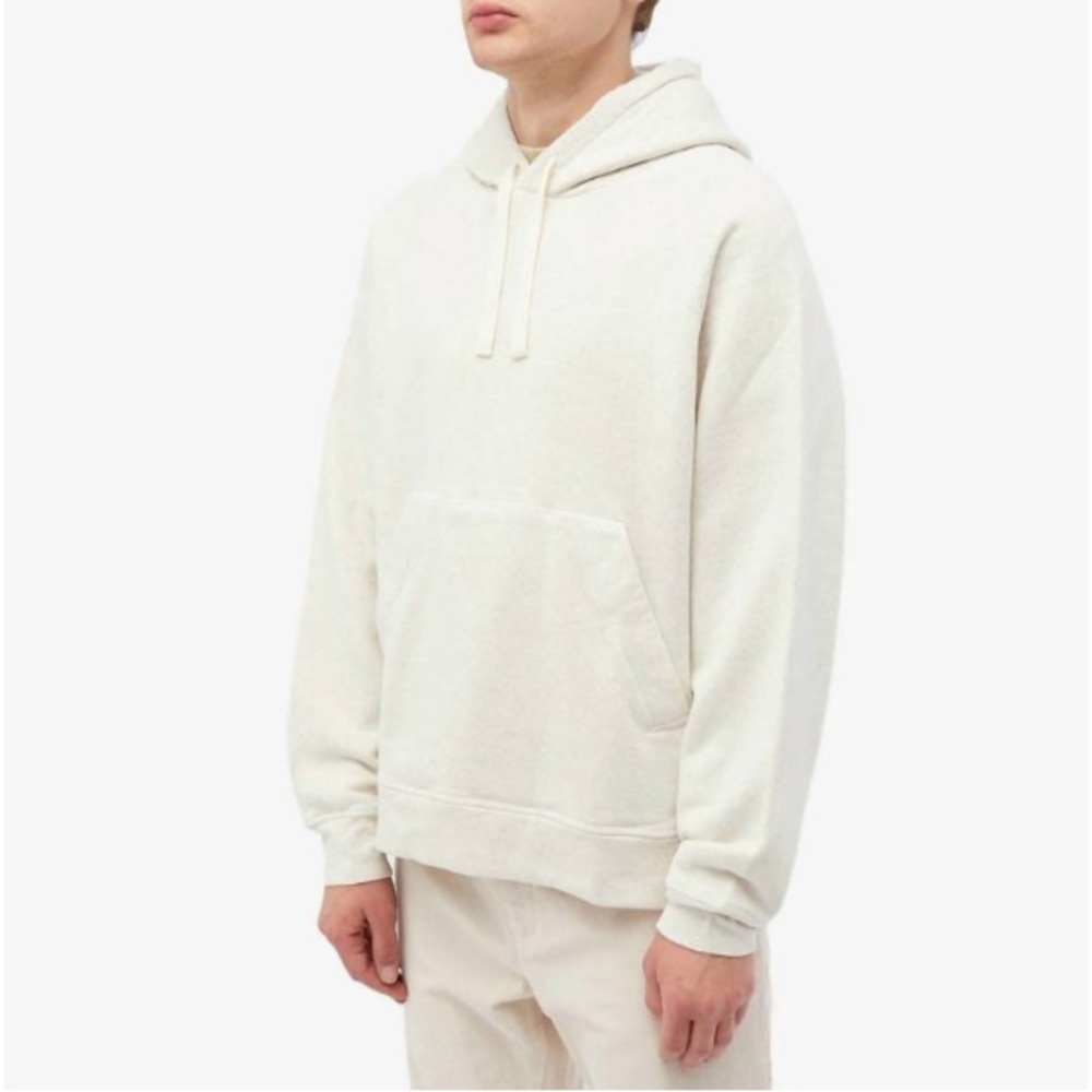 Officine Generale Octave Raglan Hoodie Drawstring Pullover Heather Beige XXL